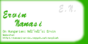 ervin nanasi business card